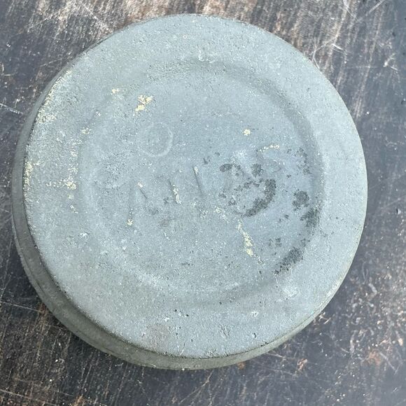 Lot of Two Antique Atlas Mason Jar Lid | Zinc Porcelain Top 2.5” Vintage - Picture 1 of 4